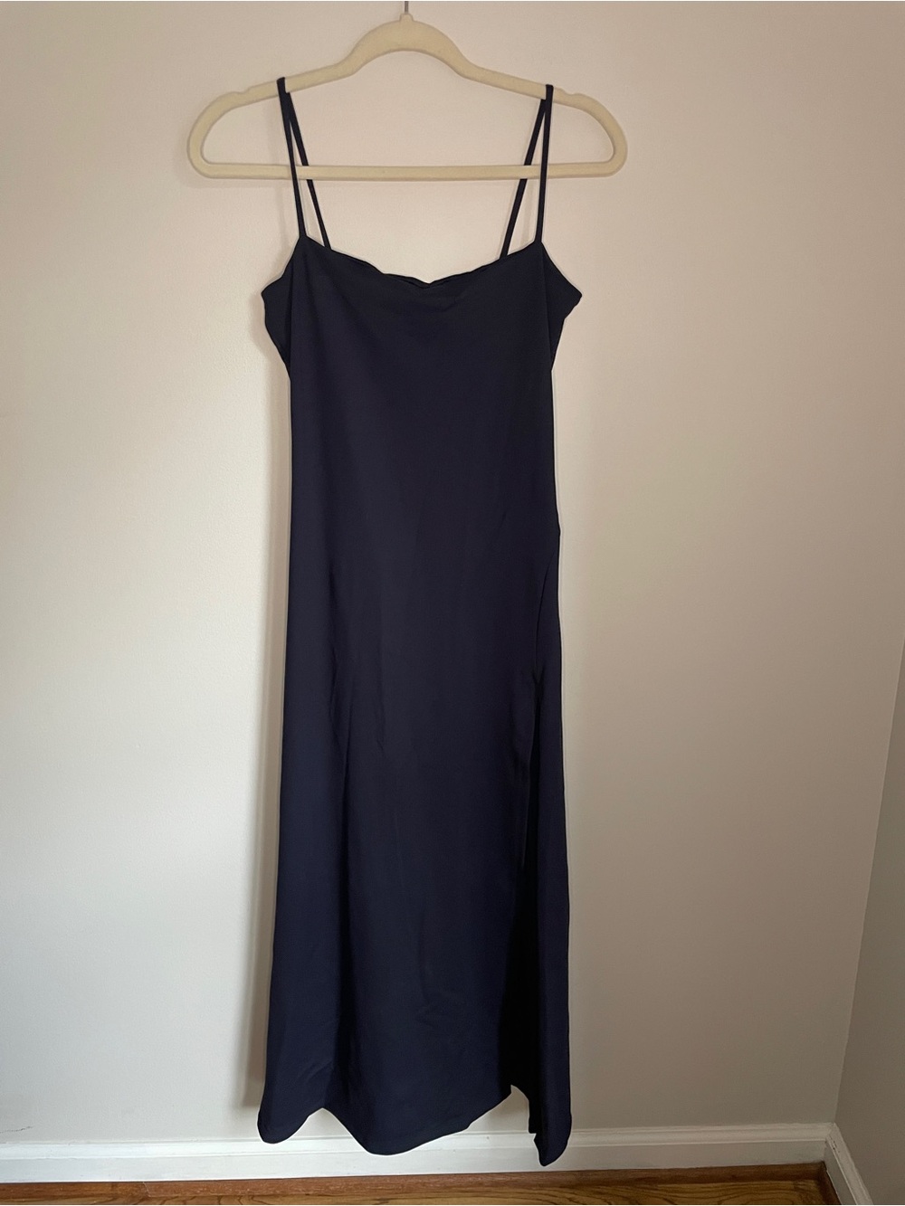 Susana Monaco Body Con Square Neck Midi Dress in Navy Women’s Large